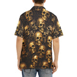 Hawaiian Shirt Golden Skulls Pattern