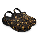 Classic Clogs Golden Skulls Pattern