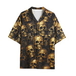 Hawaiian Shirt Golden Skulls Pattern