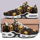 Air Cushion Sneakers Golden Skulls Pattern