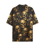 Hawaiian Shirt Golden Skulls Pattern