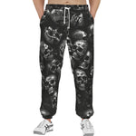 Men's Sweatpants Shiny Silver Skulls