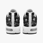 Air Cushion Sneakers Shiny Silver Skulls