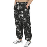 Men's Sweatpants Shiny Silver Skulls