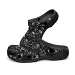 Classic Clogs Shiny Silver Skulls