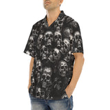 Hawaiian Shirt Shiny Silver Skulls