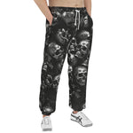 Men's Sweatpants Shiny Silver Skulls