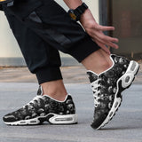 Air Cushion Sneakers Shiny Silver Skulls