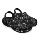 Classic Clogs Shiny Silver Skulls