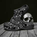 Classic Clogs Shiny Silver Skulls