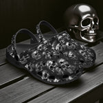 Classic Clogs Shiny Silver Skulls