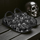 Classic Clogs Shiny Silver Skulls