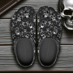 Classic Clogs Shiny Silver Skulls