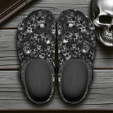 Classic Clogs Shiny Silver Skulls