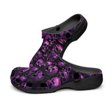 Classic Clogs Pink and Black Skulls