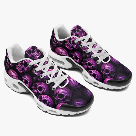 Air Cushion Sneakers Pink and Black Skulls