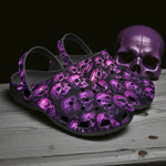 Classic Clogs Pink and Black Skulls