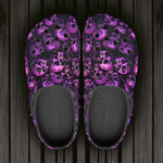 Classic Clogs Pink and Black Skulls