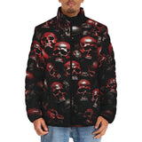 Down-Padded Puffer Jacket Red Skulls Background