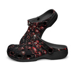 Classic Clogs Red Skulls Background