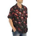 Hawaiian Shirt Red Skulls Background