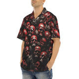 Hawaiian Shirt Red Skulls Background