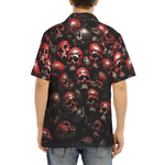 Hawaiian Shirt Red Skulls Background