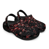 Classic Clogs Red Skulls Background