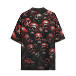 Hawaiian Shirt Red Skulls Background