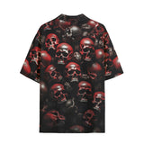 Hawaiian Shirt Red Skulls Background