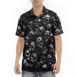 Men's Polo Shirt Silver Skulls Art