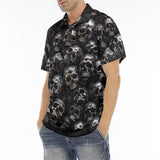 Men's Polo Shirt Silver Skulls Art