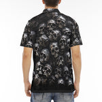 Men's Polo Shirt Silver Skulls Art