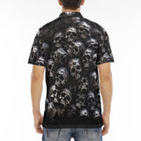 Men's Polo Shirt Silver Skulls Art