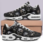 Air Cushion Sneakers Silver Skulls Art