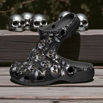 Classic Clogs Silver Skulls Art