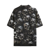 Hawaiian Shirt Silver Skulls Art