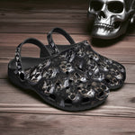 Classic Clogs Silver Skulls Art