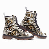 Leather Boots Silver and Gold Biomechanical
