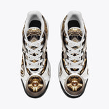 Air Cushion Sneakers Silver and Gold Biomechanical