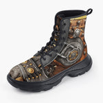 Casual Leather Chunky Boots Steampunk Art