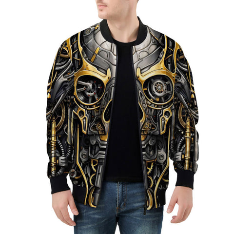 Bomber Jacket Futuristic Robot Skull Concept