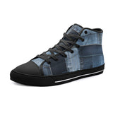 High-Top Canvas Shoes Blue Jeans Cloth Texture