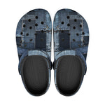 Classic Clogs Blue Jeans Cloth Texture