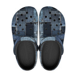 Classic Clogs Blue Jeans Cloth Texture