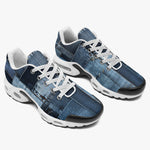 Air Cushion Sneakers Blue Jeans Cloth Texture