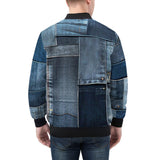 Bomber Jacket Blue Jeans Cloth Texture