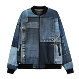 Bomber Jacket Blue Jeans Cloth Texture