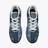 Air Cushion Sneakers Blue Jeans Cloth Texture