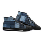 High-Top Canvas Shoes Blue Jeans Cloth Texture